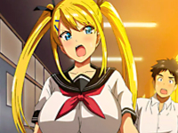 オナニーのやり過ぎで爆乳デカ乳首に成長した生意気金髪女子校生が深夜のプールで幼馴染男子と交わってアヘ顔絶頂しちゃうツンデレエッチ aniporn 無料エロアニメ動画