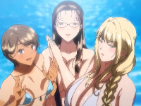 性欲強い巨乳女子校生たちが腕利きの男根おじさんとトロピカル島で密着する野外乱交エッチ XVIDEOS 無料エロアニメ動画