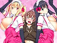 幸せをもたらすと呼ばれる喫茶店で金髪と黒髪のボインな二人の美人店員が年下の可愛らしい男の子を奥のベッドに案内して弾力あるオッパイで挟み込んじゃうハーレムエッチ YouJizz 無料エロアニメ動画