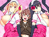 幸せをもたらすと呼ばれる喫茶店で金髪と黒髪のボインな二人の美人店員が年下の可愛らしい男の子を奥のベッドに案内して弾力あるオッパイで挟み込んじゃうハーレムエッチ YouJizz 無料エロアニメ動画