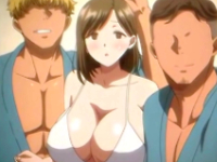 弾ける水着姿が眩しいグラマラスボディの若奥様がナンパしてきた格闘技系のムキムキ男子2人組の筋肉にアソコを熱くして夜の酒盛りに参加しちゃう浮気セックス aniporn 無料エロアニメ動画