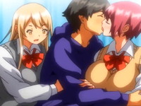 バイト先の先輩に恋した爆乳女子校生たちが彼の家に押しかけ3人で甘く濃厚に絡み合う3Pセックス XVIDEOS 無料エロアニメ動画